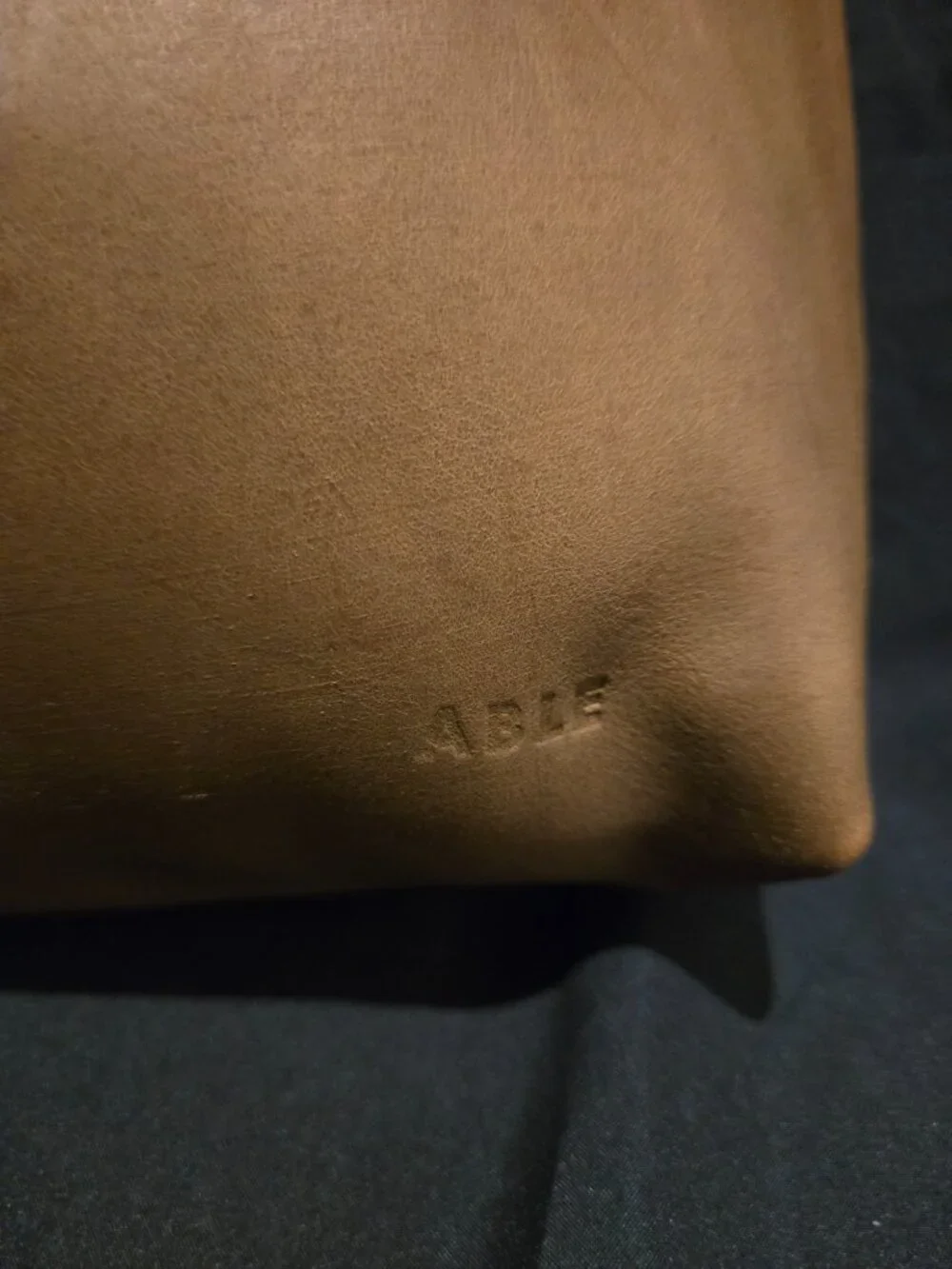 ABLE Medium Leather Tote Bag Brown NWOT Full Grain Leather Shoulder Bag - Picture 3 of 5